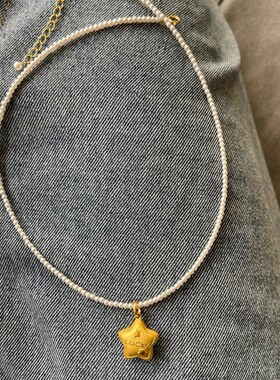 法国CapinKofin绝美!lucky幸运星星吊坠珍珠串珠精工质感奢华