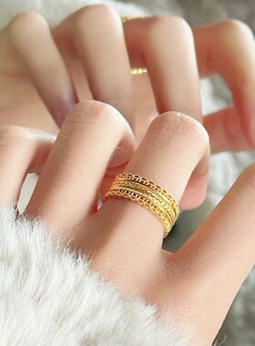 法国capinkofin腰缠万贯戒指传承新款小众色设计时尚古法指环