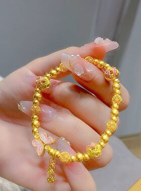 法国capinkofin色高温烧蓝蝴蝶手链女古法新气质显白小众高级