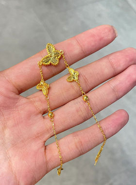 法国CapinKofin新款金色蝴蝶手链女镭射珠爆闪珠手链高颜值小众