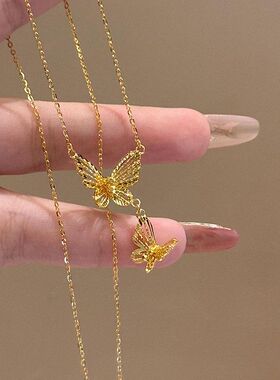 法国capinkofin古法色双蝴蝶项链小众轻奢感新款轻奢高级感日常