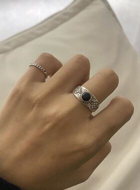 法国CapinKofin蒙古民族风元素手工錾刻吉祥结边戒指小众设计