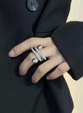 法国CapinKofin欧美金属不规则几何戒指女小众高级感开口指环