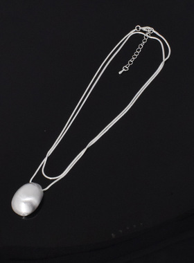 法国CapinKofin欧美简约气质拉丝水滴几何吊坠百搭长款项链小众