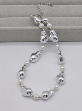 法国CapinKofin不规则珍珠巴洛克串珠项链百搭精致时尚锁骨