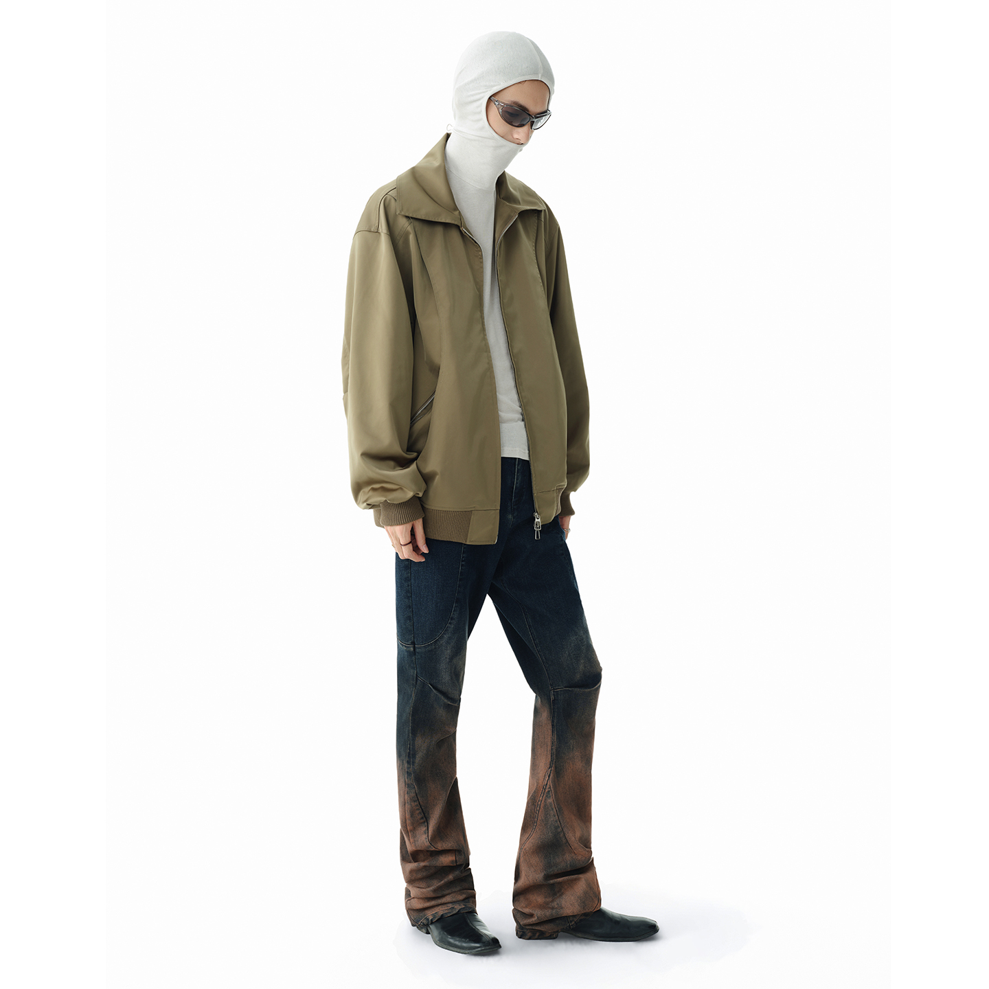 Found Object 原创设计缎光结构感冲锋夹克外套 Satin Zip Jacket - 图2