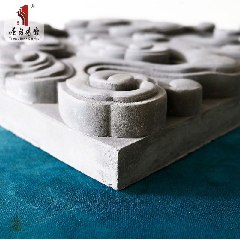 祥云e角花四角装饰砖雕仿古照壁影壁直角背景墙装饰青砖建材