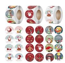 500pcs roll 1 5inch Santa Claus Merry Christmas Stickers