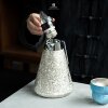 Goddess Guihong pure titanium light luxury ice pattern stewed teapot home office tea water separation high-end tea set gift box gift box