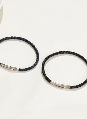 男士皮绳手链配绳可穿转运珠黄金