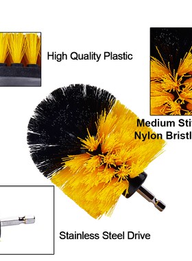 3PCS Power Scrubber Drill Brush + 1 Car Tire Polish Pad Buff