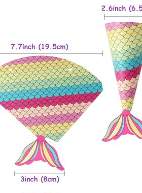 Mermaid Paper Candy Gift Box invitation Card Gifts Bags Girl