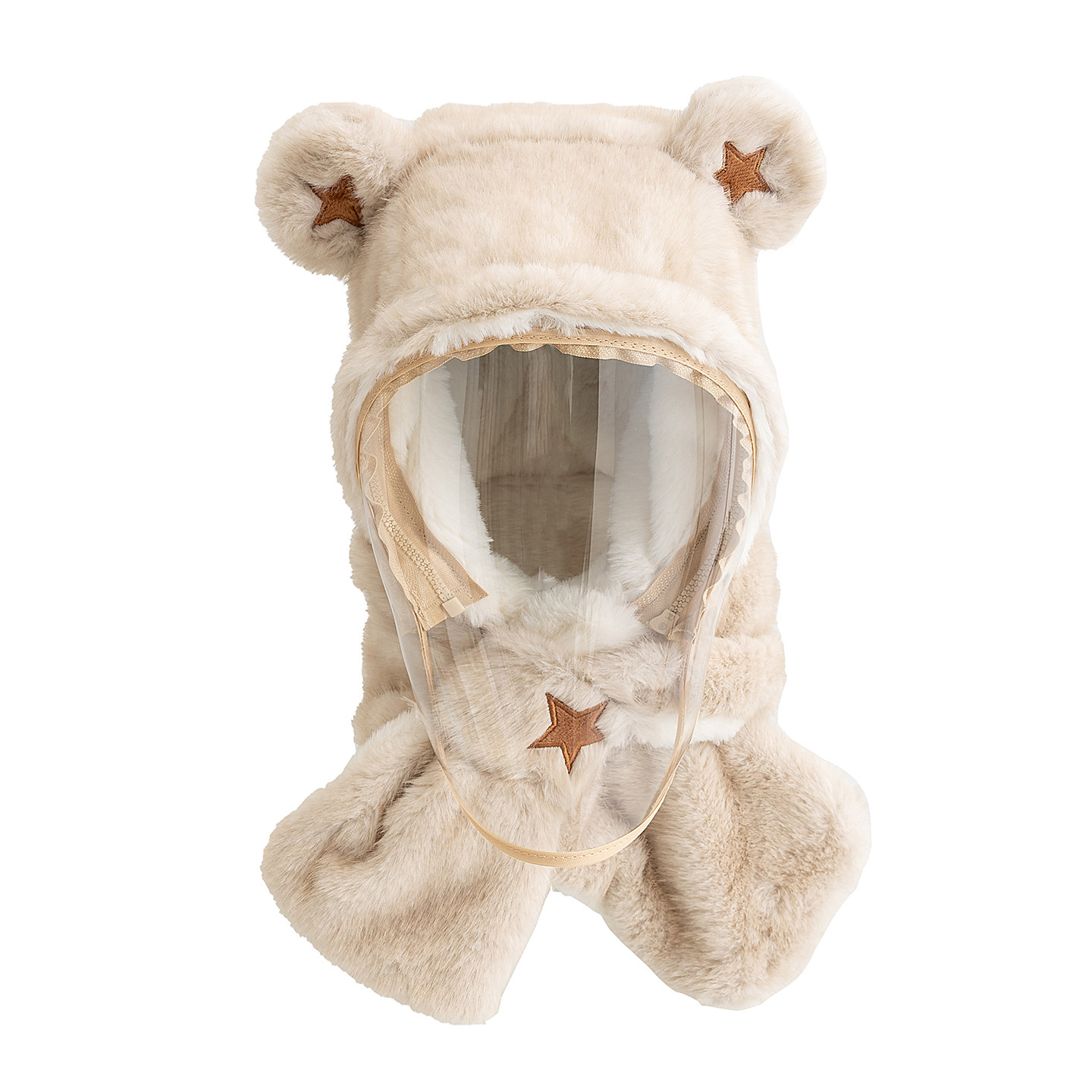 宝宝帽子秋冬季围巾一体帽防风面罩防飞沫婴儿抗寒防护小熊儿童冬,淘宝优惠券,粉丝福利购,淘宝优惠卷