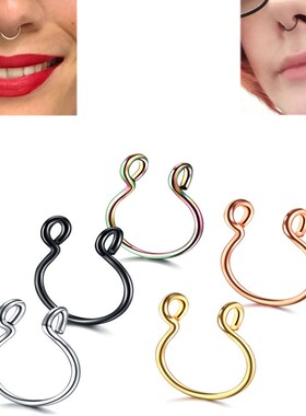 U Shaped Fake Nose Ring Hoop Septum Rings Stainless women