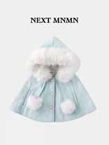 UK Next girls cloak cloak 2023 autumn and winter out female baby clothed princess thickened baby dress