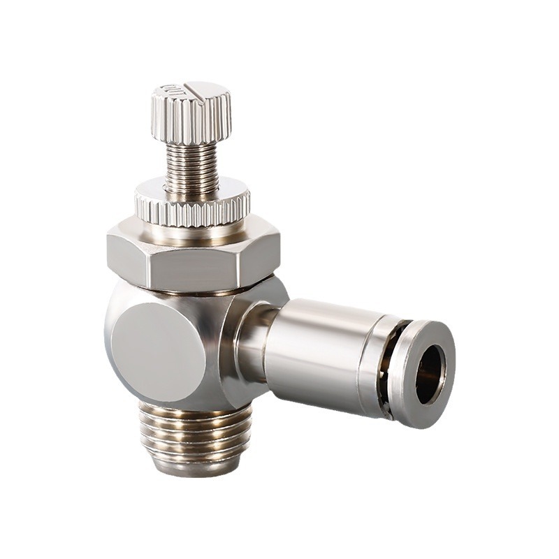 全铜镀镍SL气缸节流调速阀4-M5 6-01 8-02气管快插接头耐高温腐蚀 - 图3