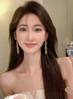 高级感气质流苏金属耳环女
