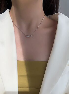 小众设计感茄子锁骨链项链女