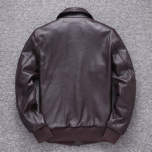 头层牛皮大码男飞行员皮夹克外套A2真皮皮衣男美式复古空军飞行服 - 图2