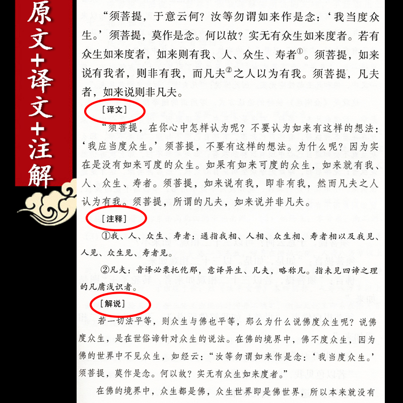 金刚经鸠摩罗什译全书原文注释译文文白对照疑难注音版手抄本-图3