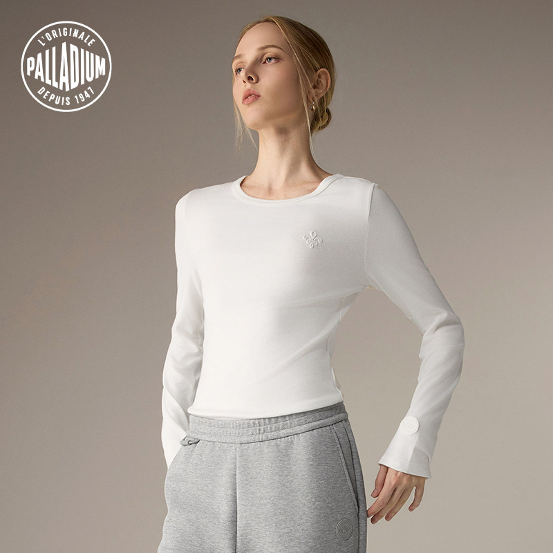 PALLADIUM帕拉丁简约百搭女款修身圆领打底衫内搭长袖T恤1912904,淘宝优惠券,粉丝福利购,淘宝优惠卷
