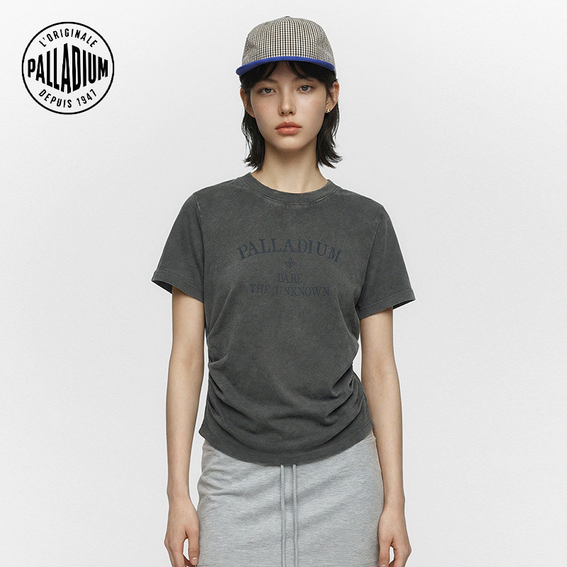 18%礼金！帕拉丁水洗印花收腰短袖T恤