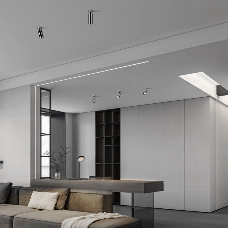 明装电镀银色射灯可调角度折叠吸顶式照画全光谱客厅高显色洗墙灯,淘宝优惠券,粉丝福利购,淘宝优惠卷