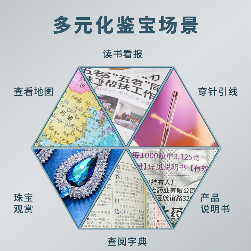 太阳火高倍10倍手持便携式钥匙扣环便携式放大镜金属玻璃镜片老人阅读看小字说明书手机高清折叠式扩大镜