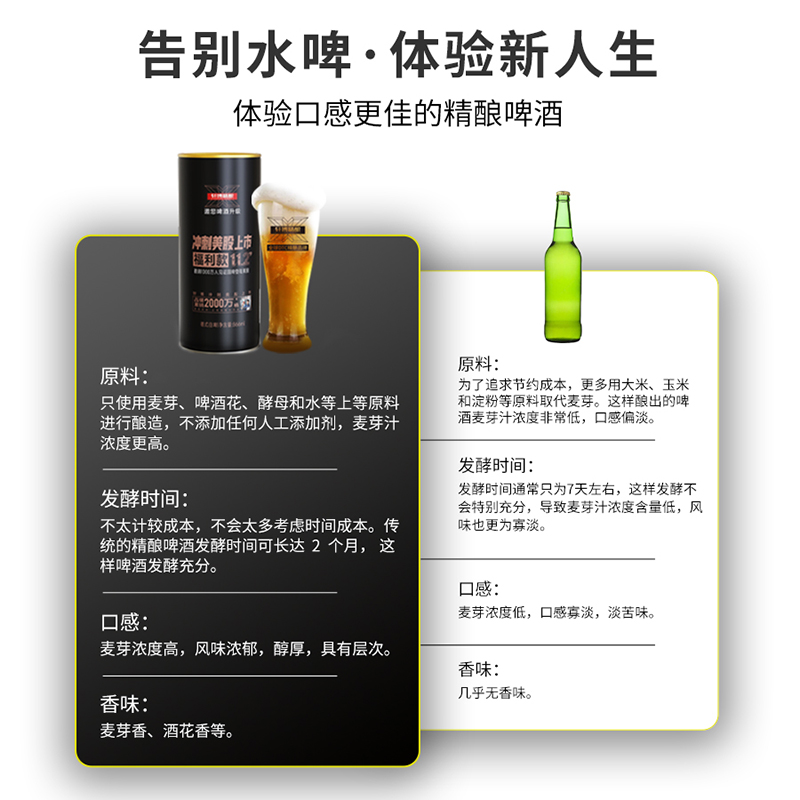 轩博精酿福利款866ML啤酒11.2°P原麦汁德式艾尔小麦白啤 - 图1