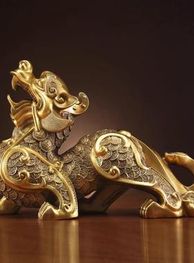 威弗列德家居装饰品黄铜貔貅摆件桌面玄关客厅办公室开业礼品摆件