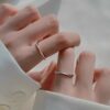 S925 sterling silver line diamond ring women's niche design high-end fashion index finger ring 2026 new trend
