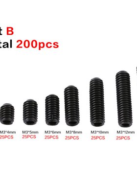 Wholesale 200pcs/Set M3 Black Carbon Steel Socket Cup Point