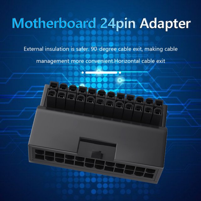 ATX 24Pin 90 degree 24 pin to 24pin Power Plug Adapter Mainb-图2