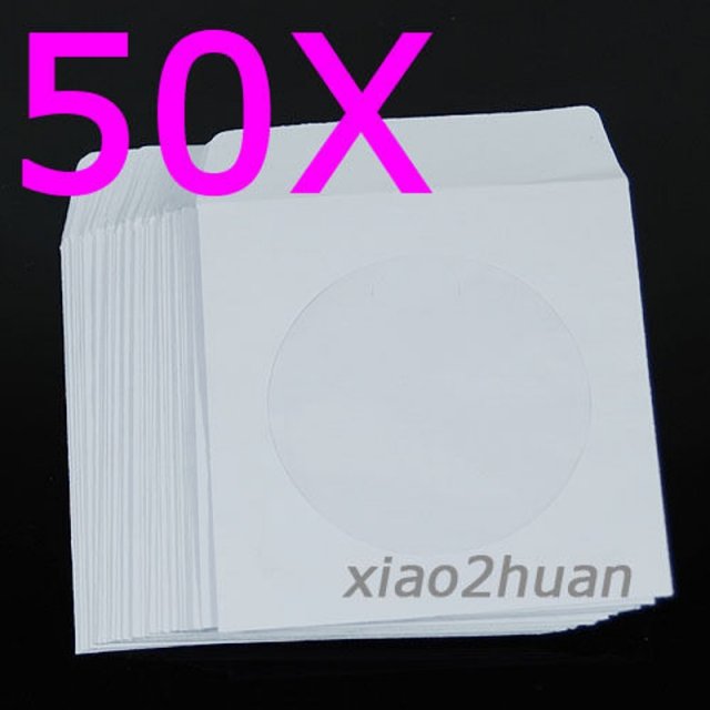 50 pcs 5inch Paper CD DVD Flap Case Cover Envelopes Set T84D - 图0