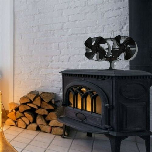 8 Blade Wood Stove Fan Heat Powered Eco Fireplace Fan Burner-图1