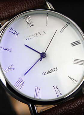 2020 Fashion Men's Watch Men Roman Numerals Blu Ray Faux Le
