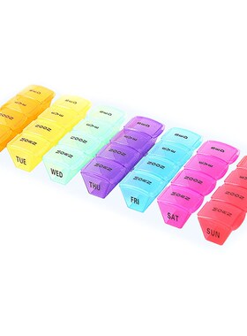 7pcs Pill Box 7-Day Medicine Box Organiser Portable Dispensi