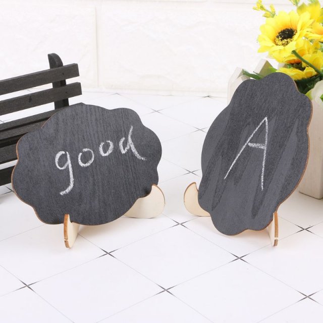 10pcs Wooden Blackboard Cloud Shape Table Sign Memo Message - 图2