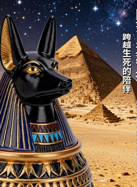 宠物灰骨盒古埃及猫宠物骨灰罐卡诺皮克罐家居装饰品酒柜摆件密室