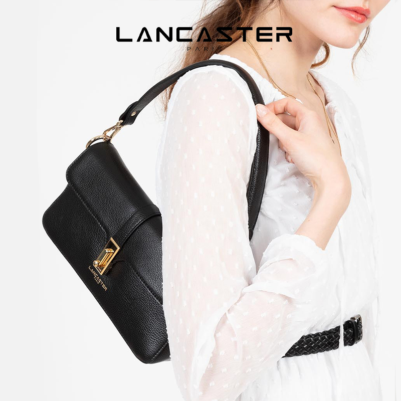 Lancaster Milano Horizon系列女进口粒面牛皮通勤单肩腋下法棍包 - 图2