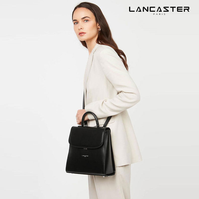 Lancaster Suave Even系列23新光面二层牛皮翻盖双肩女包出旅行_虎窝淘