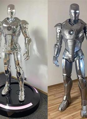 漫威钢铁侠比全身大型玻璃钢雕塑商场电影院客厅装饰落地大摆件