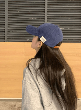 帽子女纯色侧银标棒球帽韩版休闲显脸小遮阳贴布鸭舌帽男防晒认证