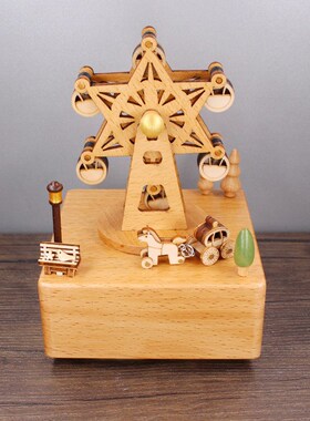 Wooden carousel music box Creative Ferris Wheel crafts child