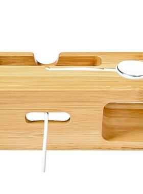 Bamboo Holder Stand For Apple Watch Dock Charging Station F