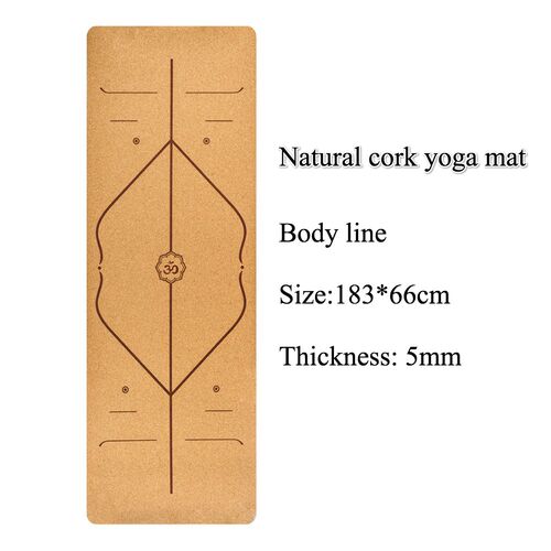 183X66cm 5mm TPE Natural Cork Yoga Mat Non-slip Thick Fitnes - 图2