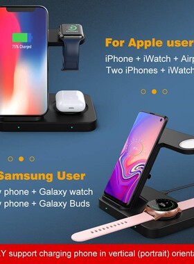 3 in 1 Wireless Charger Station Qi 15W Fast Charging Stand