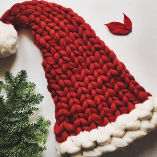 Christmas Hat Santa Claus Hats Children Soft Woolen Knitting - 图1
