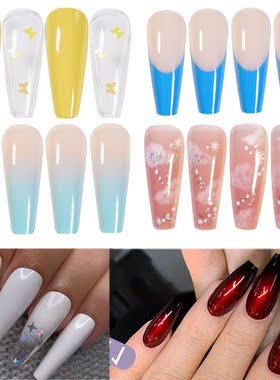 24 Pcs/Box Fake Nail with Design Fashion False Nail Tips Fr