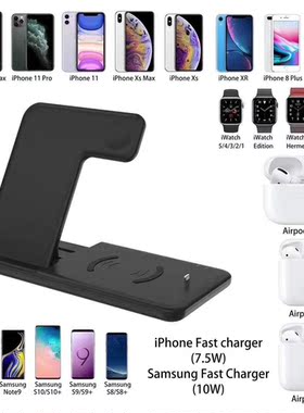4 in 1 15W Fast Wireless Charger Dock Station Fast Charging